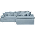 ECKSOFA Blau Webstoff  - Blau/Schwarz, Design, Kunststoff/Textil (284/284cm) - Carryhome