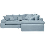 ECKSOFA in Webstoff Blau  - Blau/Schwarz, Design, Kunststoff/Textil (284/284cm) - Carryhome