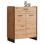 SCHUHSCHRANK  in 87,1/108,5/41,3 cm  - Eiche Artisan/Grau, Trend, Holzwerkstoff/Kunststoff (87,1/108,5/41,3cm) - Hom`in