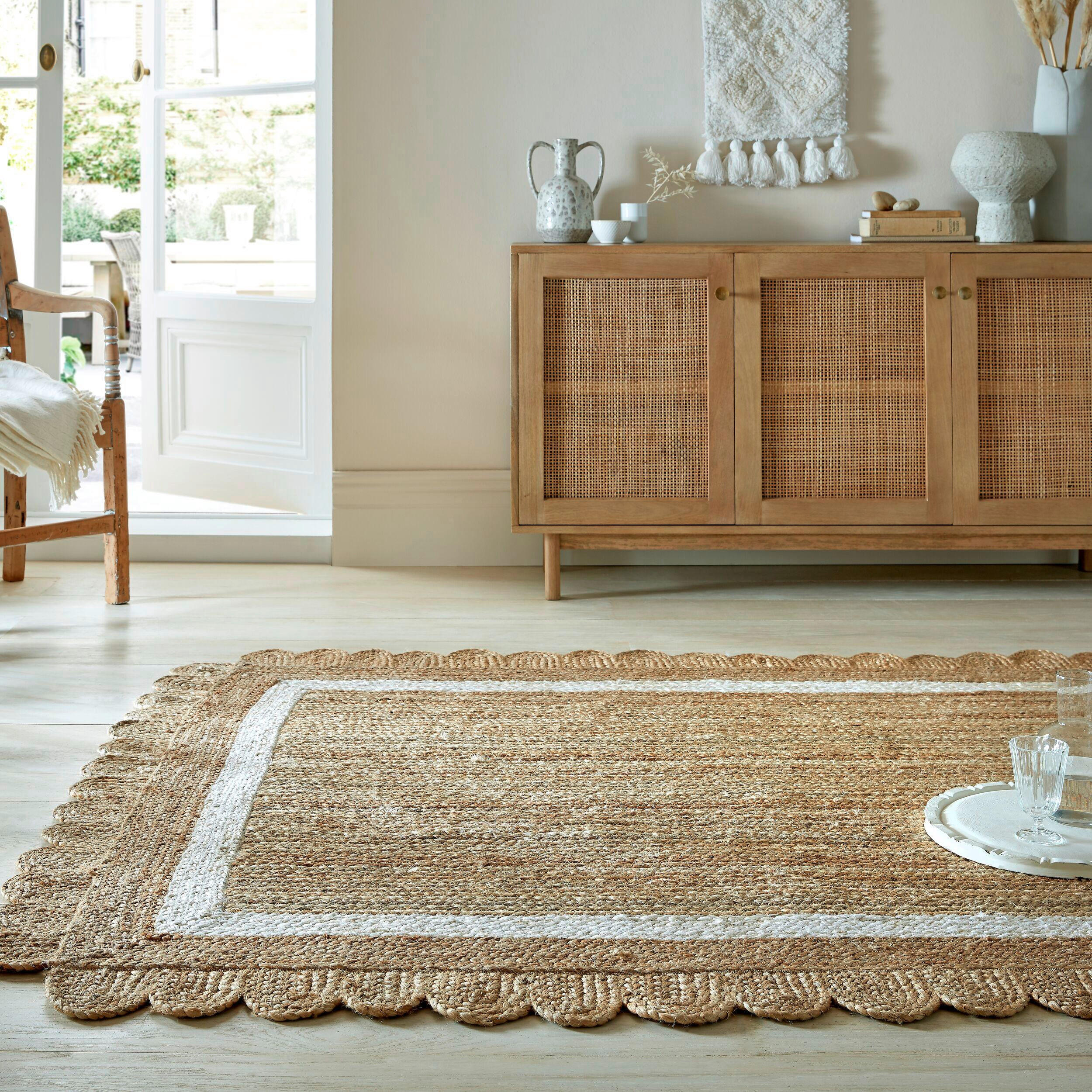 HANDWEBTEPPICH 170/120 cm Naturfarben, Weiß  - Naturfarben/Weiß, Basics, Textil (170/120cm) - Xora