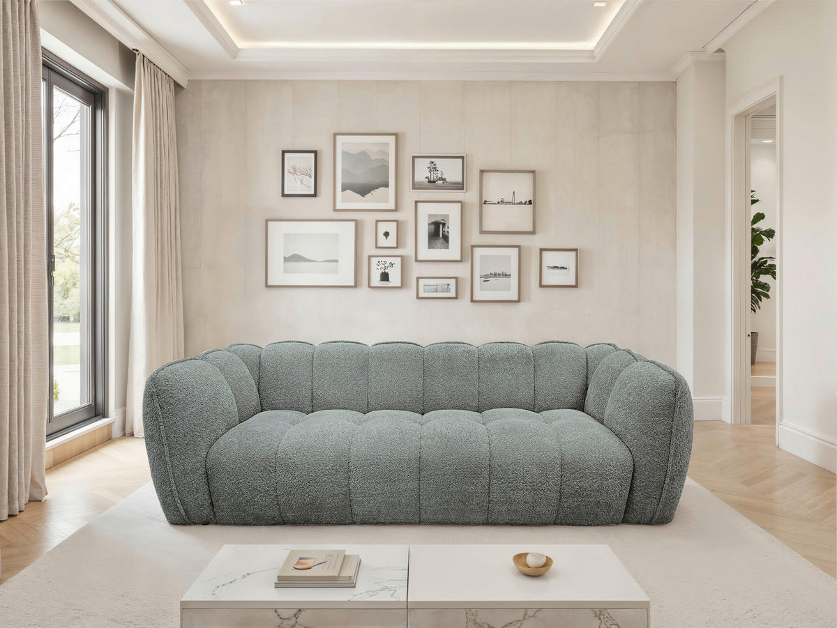 BIGSOFA Chenille Grau  - Schwarz/Grau, MODERN, Kunststoff/Textil (235/73/103cm) - Carryhome