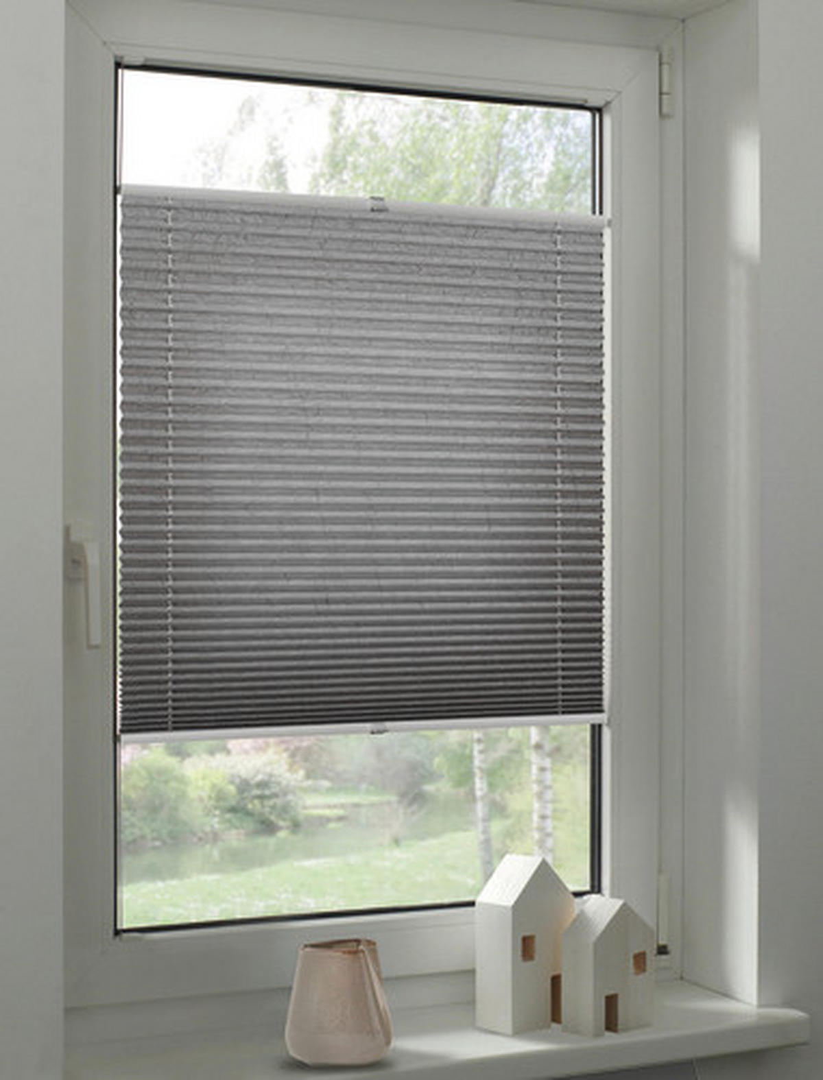 PLISSEE  blickdicht  70/130 cm    - Grau, Basics, Textil (70/130cm) - Gardinia