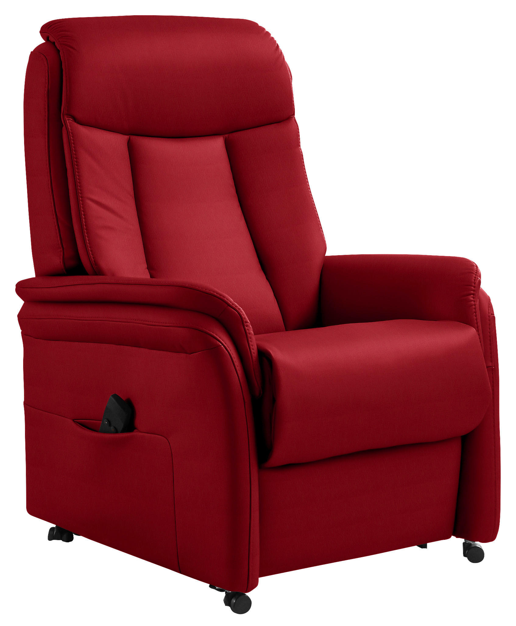 FERNSEHSESSEL in Rot  - Rot/Schwarz, KONVENTIONELL, Leder/Kunststoff (74/107/84cm) - Valdera