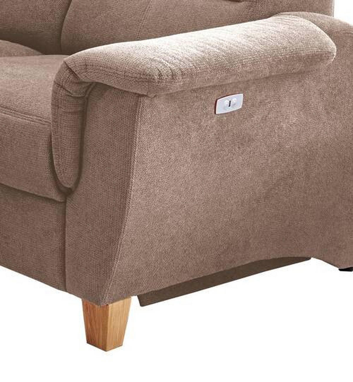 ECKSOFA in Struktur Hellbraun  - Wildeiche/Hellbraun, Konventionell, Holz/Textil (237/186cm) - Livetastic