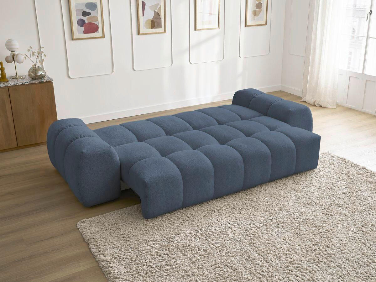 SCHLAFSOFA EVEREST  mit Armteil links, Armteil rechts Flachgewebe Dunkelblau  - Schwarz/Dunkelblau, MODERN, Kunststoff/Textil (278/115/90cm) - Livetastic