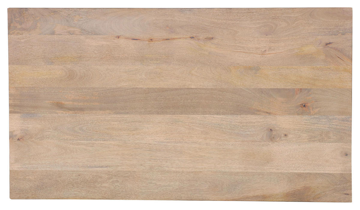 ESSTISCH Mangoholz massiv rechteckig Naturfarben, Schwarz  - Schwarz/Naturfarben, Trend, Holz/Metall (160/90/76cm) - Livetastic