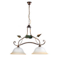 HÄNGELEUCHTE 80/45/110 cm   - Bronzefarben/Olivgrün, Natur, Glas/Metall (80/45/110cm)