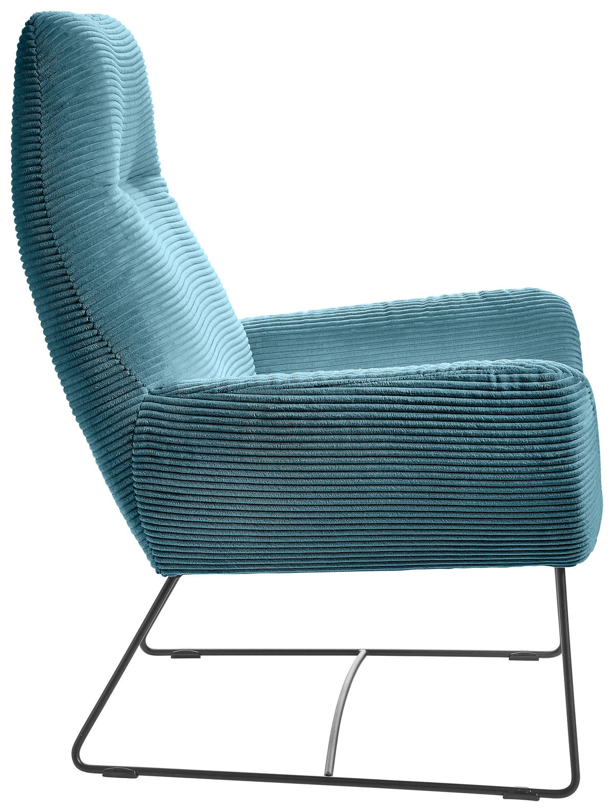 SESSEL Cord Petrol    - Petrol/Schwarz, Design, Textil/Metall (82/102/81cm) - Hom`in