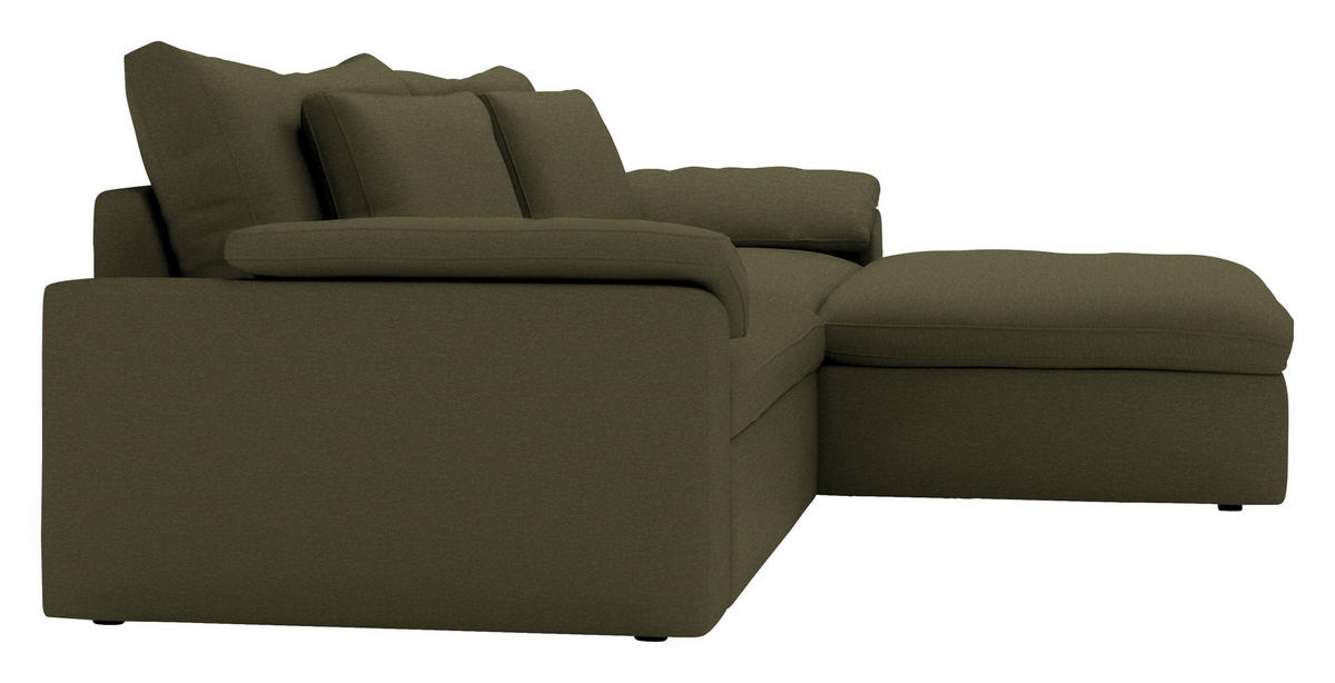 ECKSOFA  Chenille Grün  - Schwarz/Grün, Modern, Kunststoff/Textil (306/198cm) - Carryhome