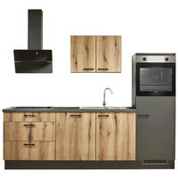 KÜCHENLEERBLOCK 260 cm   in Graphitfarben, Eichefarben  - Eichefarben/Lavagrau, Design, Holzwerkstoff/Metall (260cm) - Pino