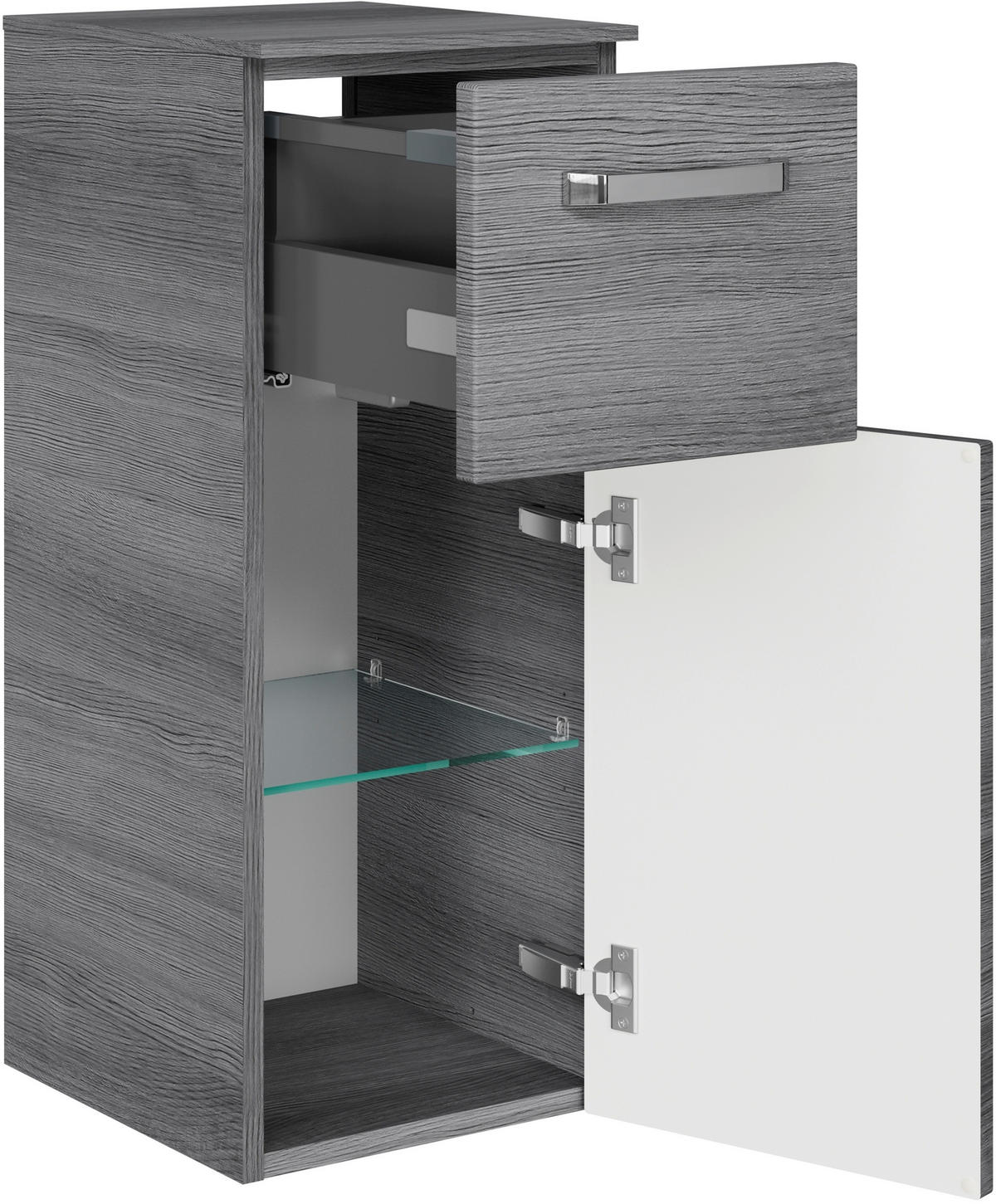 UNTERSCHRANK 30/73/33 cm   - Chromfarben/Graphitfarben, KONVENTIONELL, Glas/Holzwerkstoff (30/73/33cm) - Sadena