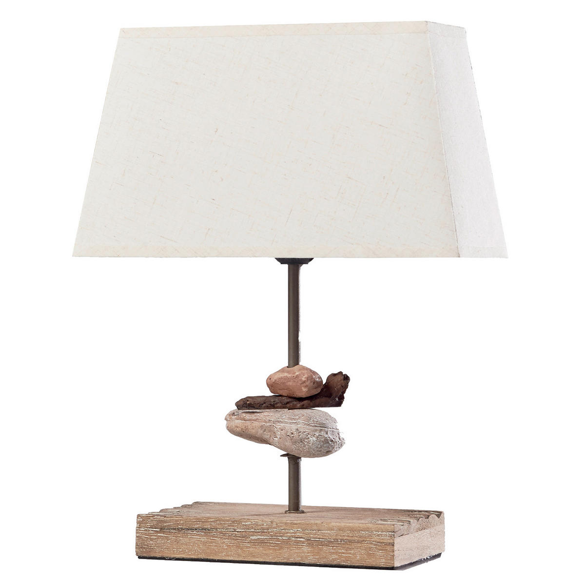 TISCHLEUCHTE 27/10/39 cm   - Schwarz, Natur, Stein/Textil (27/10/39cm)