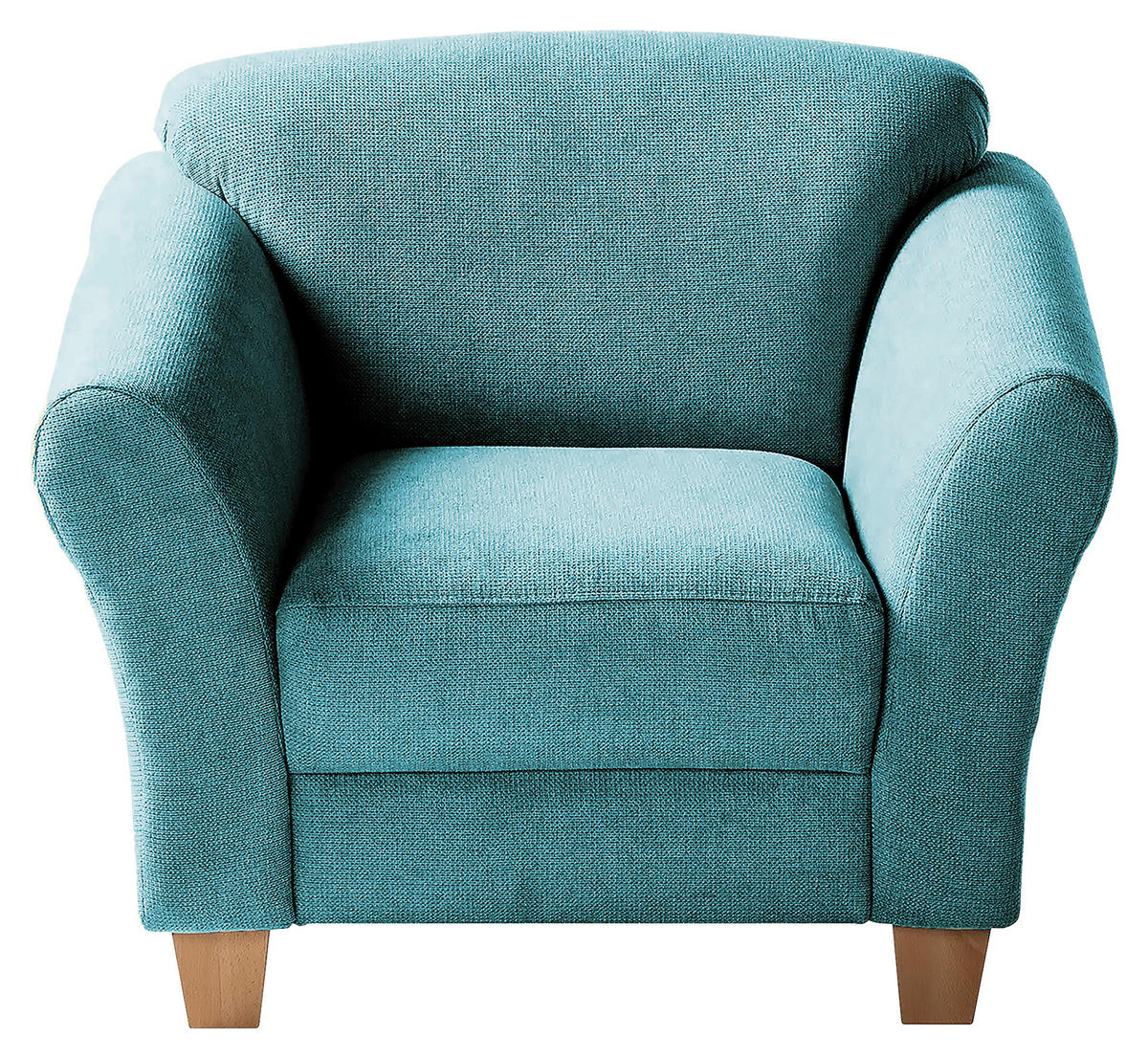 SESSEL in Flachgewebe Petrol  - Petrol/Naturfarben, Konventionell, Holz/Textil (101/84/89cm) - Sit & More
