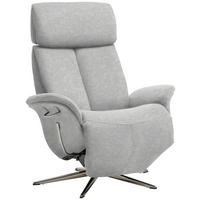 RELAXSESSEL Webstoff Relaxfunktion, Kopfteilverstellung, Fußteilverstellung    - Chromfarben/Hellgrau, Design, Textil/Metall (78/102-111/84cm) - Welnova