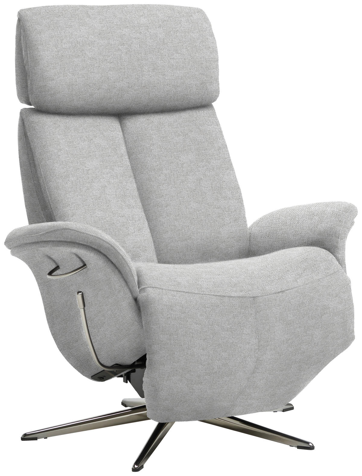 RELAXSESSEL Webstoff Relaxfunktion, Kopfteilverstellung, Fußteilverstellung    - Chromfarben/Hellgrau, Design, Textil/Metall (78/102-111/84cm) - Welnova
