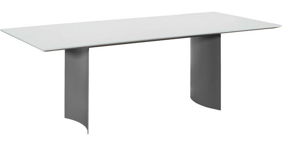 ESSTISCH in Dunkelgrau, Weiß - Dunkelgrau/Weiß, Design, Glas/Metall (220/100/75cm) - Dieter Knoll