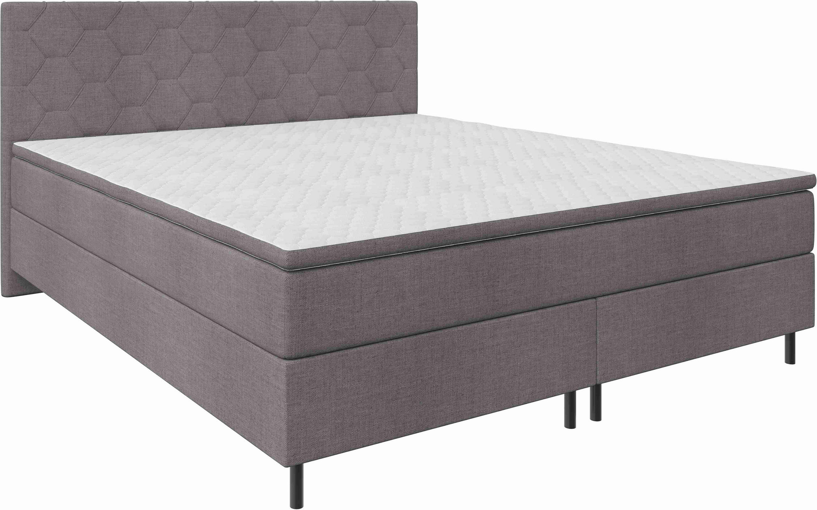 BOXSPRINGBETT 180/200 cm  Graubraun  - Graubraun/Schwarz, Konventionell, Textil/Metall (180/200cm) - Chameo