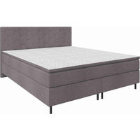 BOXSPRINGBETT 180/200 cm  Graubraun  - Graubraun/Schwarz, Konventionell, Textil/Metall (180/200cm) - Chameo