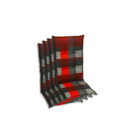 SESSELAUFLAGENSET Karo  - Dunkelgrau/Rot, Basics, Textil (50/7/108cm)