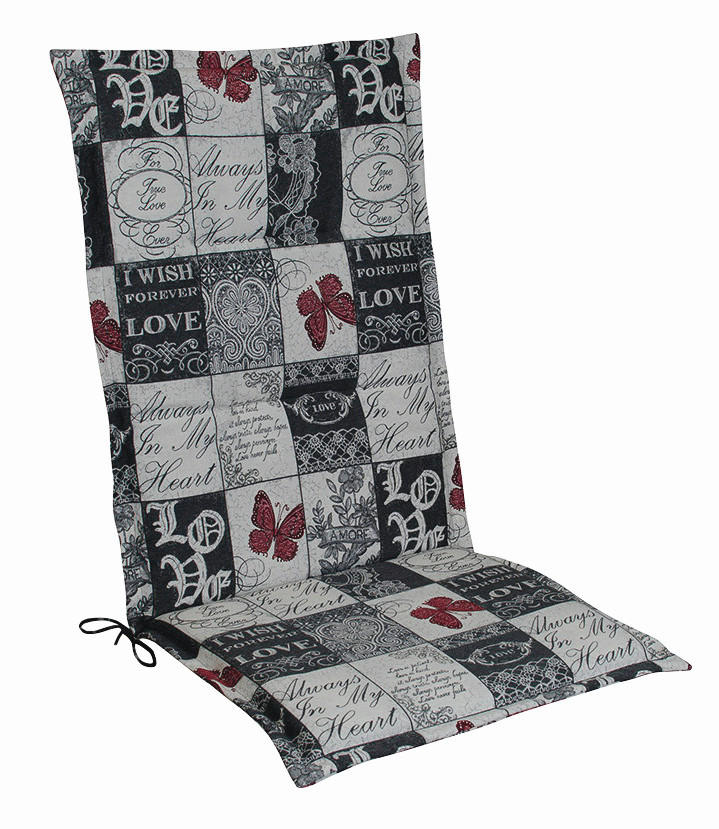 XXXLutz Sesselauflage Grau, Weiß, Dunkelrot 48x4x118 cm