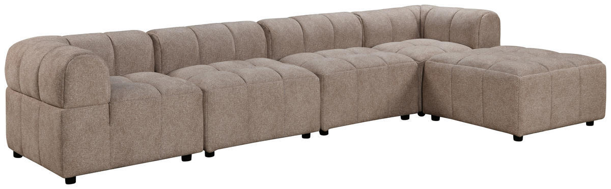 ECKSOFA einzeln stellbar  Beige Struktur  - Beige/Schwarz, Design, Holz/Kunststoff (336/70/168cm) - MID.YOU
