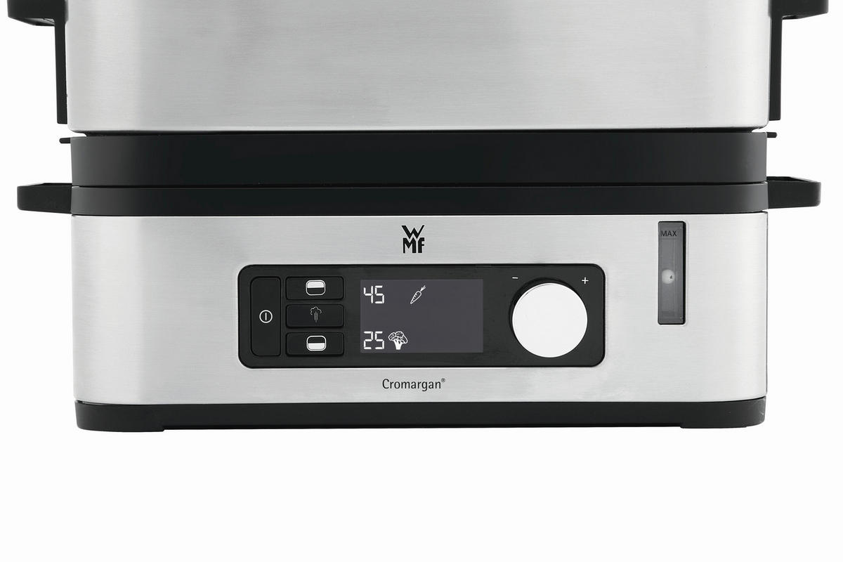 DAMPFGARER  KÜCHENminis  - Edelstahlfarben/Schwarz, Design, Glas/Kunststoff (28/14/27,5cm) - WMF