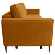 SCHLAFSOFA mit Liegefunktion, Rücken echt, haustierfreundlicher Bezug Cord Kupferfarben - Schwarz/Kupferfarben, KONVENTIONELL, Textil/Metall (222/93/98cm) - Carryhome