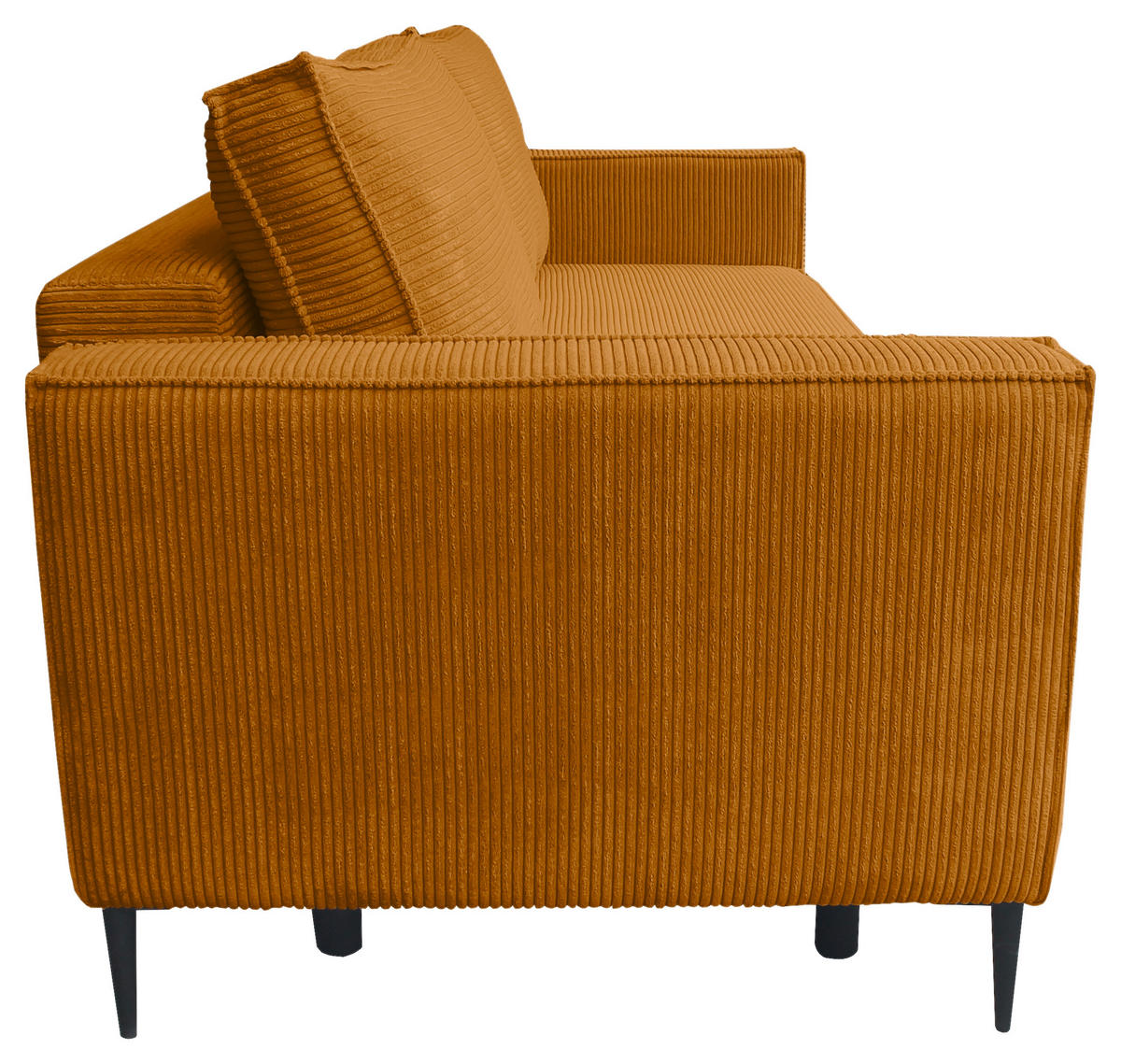 SCHLAFSOFA  mit Liegefunktion, Rücken echt, haustierfreundlicher Bezug Cord Kupferfarben  - Schwarz/Kupferfarben, KONVENTIONELL, Textil/Metall (222/93/98cm) - Carryhome
