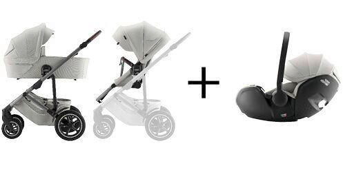 KINDERWAGENSET  Smile 5Z Set  Linen Grey  - Hellgrau/Grau, Basics, Textil/Metall (57/112/97,7cm) - Britax Römer