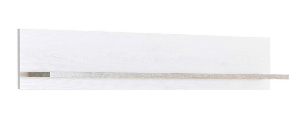 WANDBOARD in 100/14/18 cm Weiß, Eichefarben  - Eichefarben/Weiß, Basics, Holzwerkstoff (100/14/18cm)