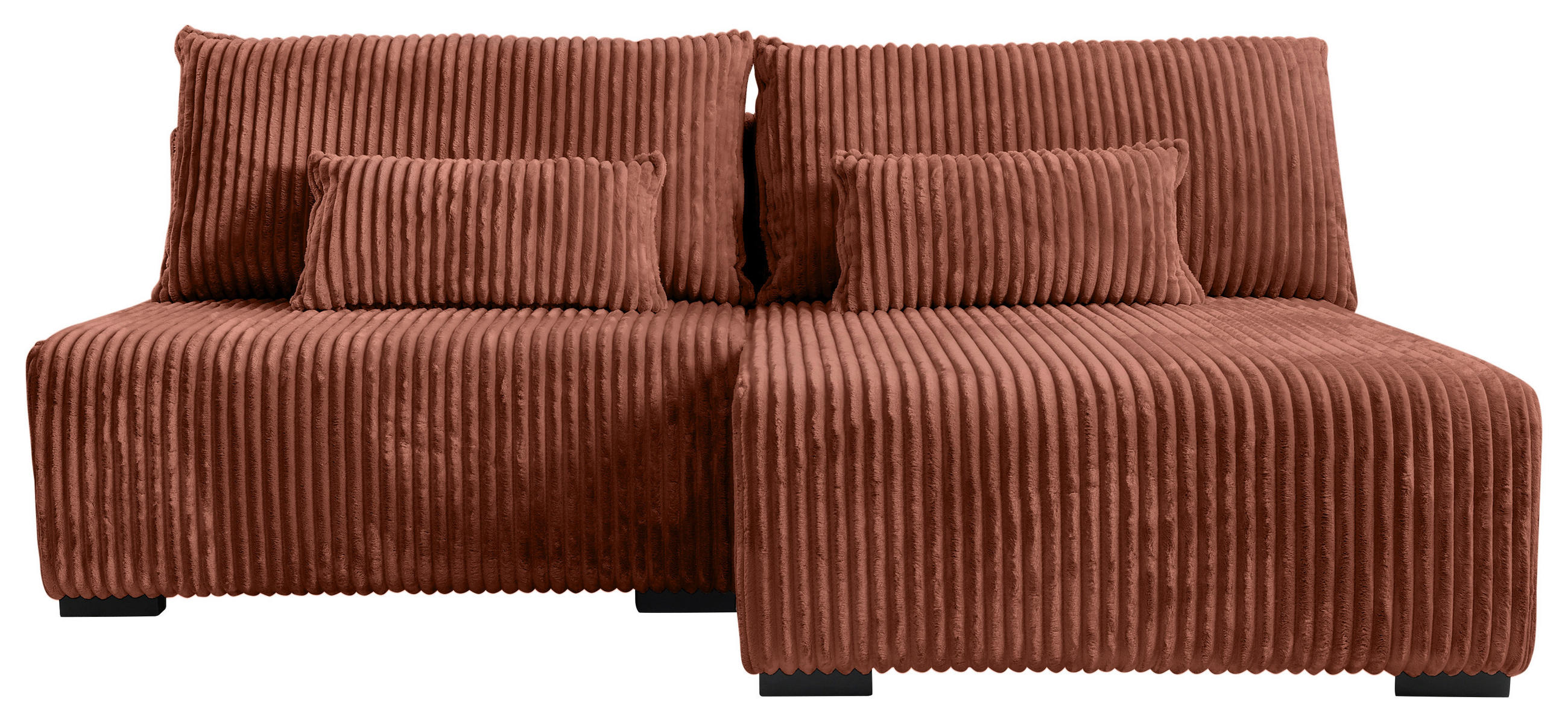 ECKSOFA Bronzefarben Cord  - Schwarz/Bronzefarben, MODERN, Holz/Textil (210/145cm) - Carryhome