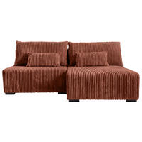 ECKSOFA in Cord Bronzefarben  210/145 cm  - Schwarz/Bronzefarben, MODERN, Holz/Textil (210/145cm) - Carryhome