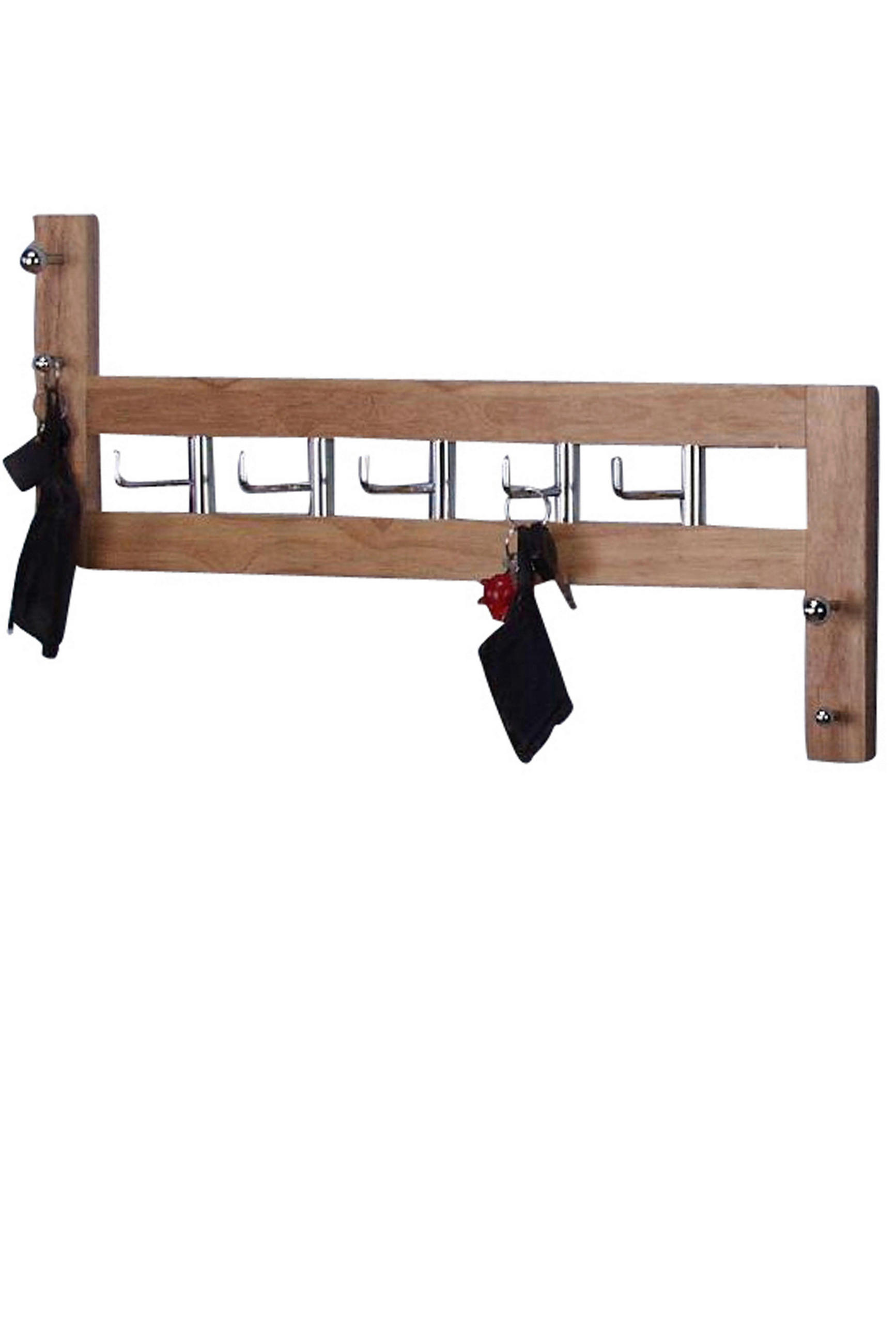 WANDGARDEROBE  in Kautschukholz massiv Naturfarben  - Naturfarben, Design, Holz/Metall (60/36/8cm) - MID.YOU