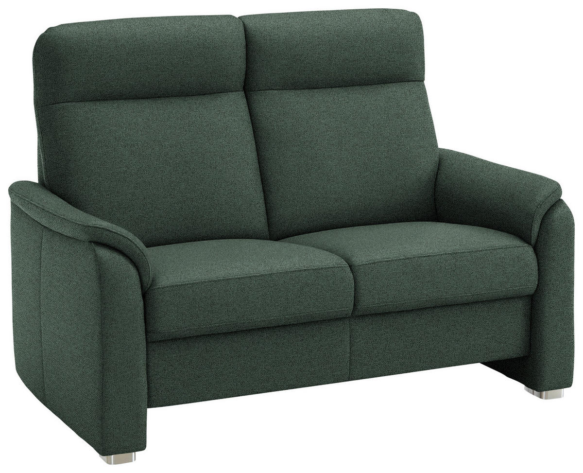 2-SITZER-SOFA  in Flachgewebe Dunkelgrün  - Dunkelgrün/Alufarben, KONVENTIONELL, Textil/Metall (156/107/95cm) - Beldomo Comfort
