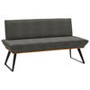 SITZBANK 140/87/64 cm Lederlook Grau, Schwarz, Eichefarben Eiche massiv Metall  - Eichefarben/Schwarz, Design, Holz/Textil (140/87/64cm) - Voleo