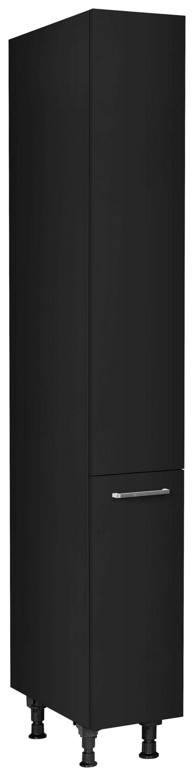 APOTHEKERSCHRANK 30/216,6/58 cm  in Schwarz  - Edelstahlfarben/Schwarz, MODERN, Holzwerkstoff/Metall (30/216,6/58cm) - Nobilia