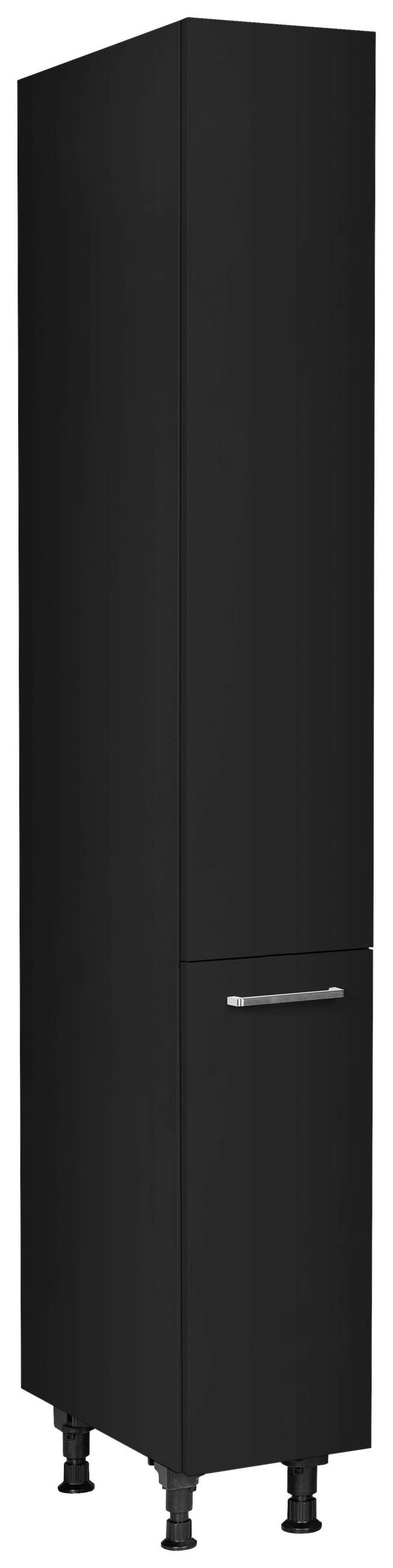 APOTHEKERSCHRANK 30/216,6/58 cm  in Schwarz  - Edelstahlfarben/Schwarz, MODERN, Holzwerkstoff/Metall (30/216,6/58cm) - Nobilia