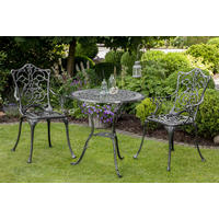 GARTENTISCH Metall rund  - Graphitfarben, ROMANTIK / LANDHAUS, Metall (70/70/68cm) - Gardenson