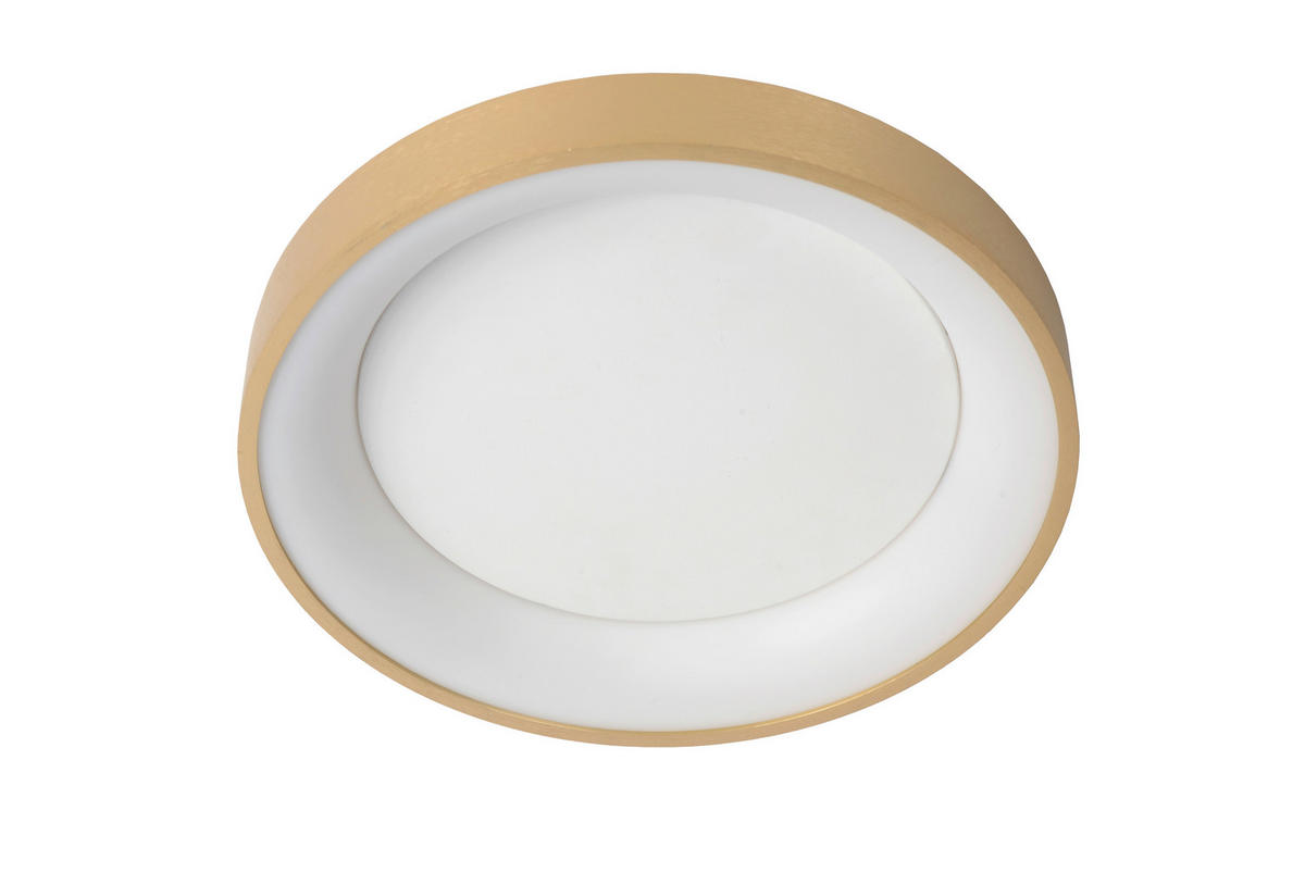 LED-DECKENLEUCHTE 28/6 cm   - Messingfarben/Opal, Design, Kunststoff/Metall (28/6cm) - Lucide