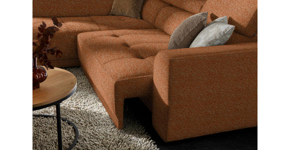 ECKSOFA in Struktur Rostfarben 205/284 cm - Rostfarben/Schwarz, Design, Kunststoff/Textil (205/284cm) - Xora