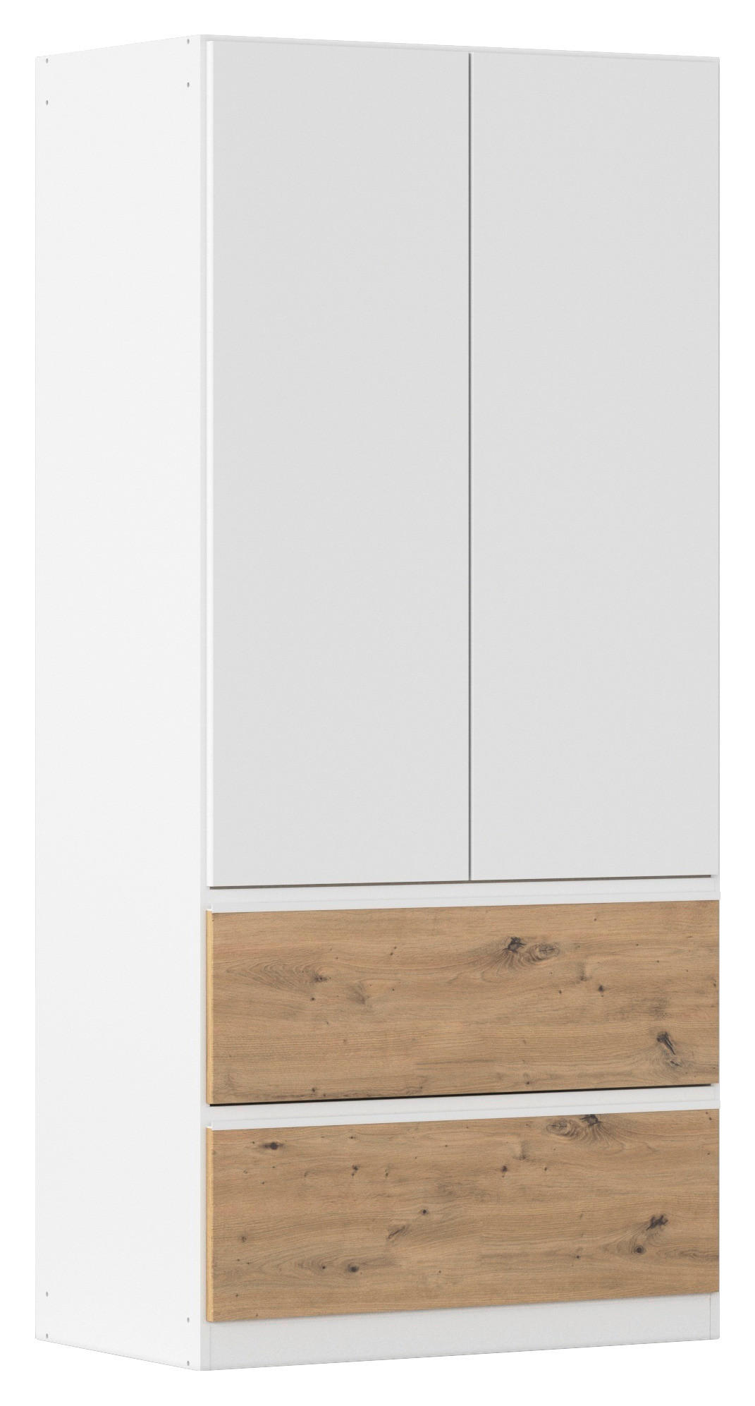 Rauch Möbel Drehtürenschrank Weiß, Eiche Artisan 91x197x54 cm