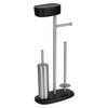 WC-BÜRSTENKOMBINATION - Edelstahlfarben/Schwarz, Basics, Kunststoff/Metall (17/72,5/32cm) - Wenko