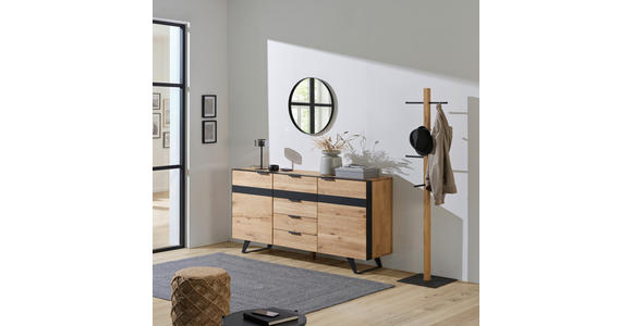 SIDEBOARD 181/80/42 cm  - Wildeiche/Schwarz, KONVENTIONELL, Holz/Holzwerkstoff (181/80/42cm) - Landscape