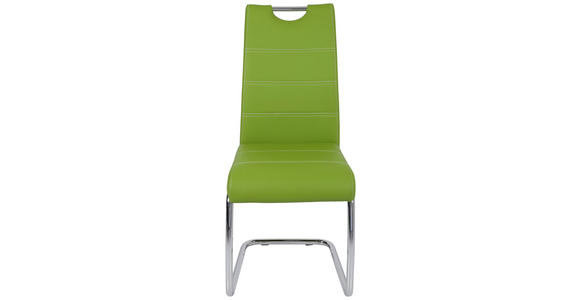 SCHWINGSTUHL  in Lederlook  - Chromfarben/Weiß, Design, Textil/Metall (43/98/59cm) - Carryhome