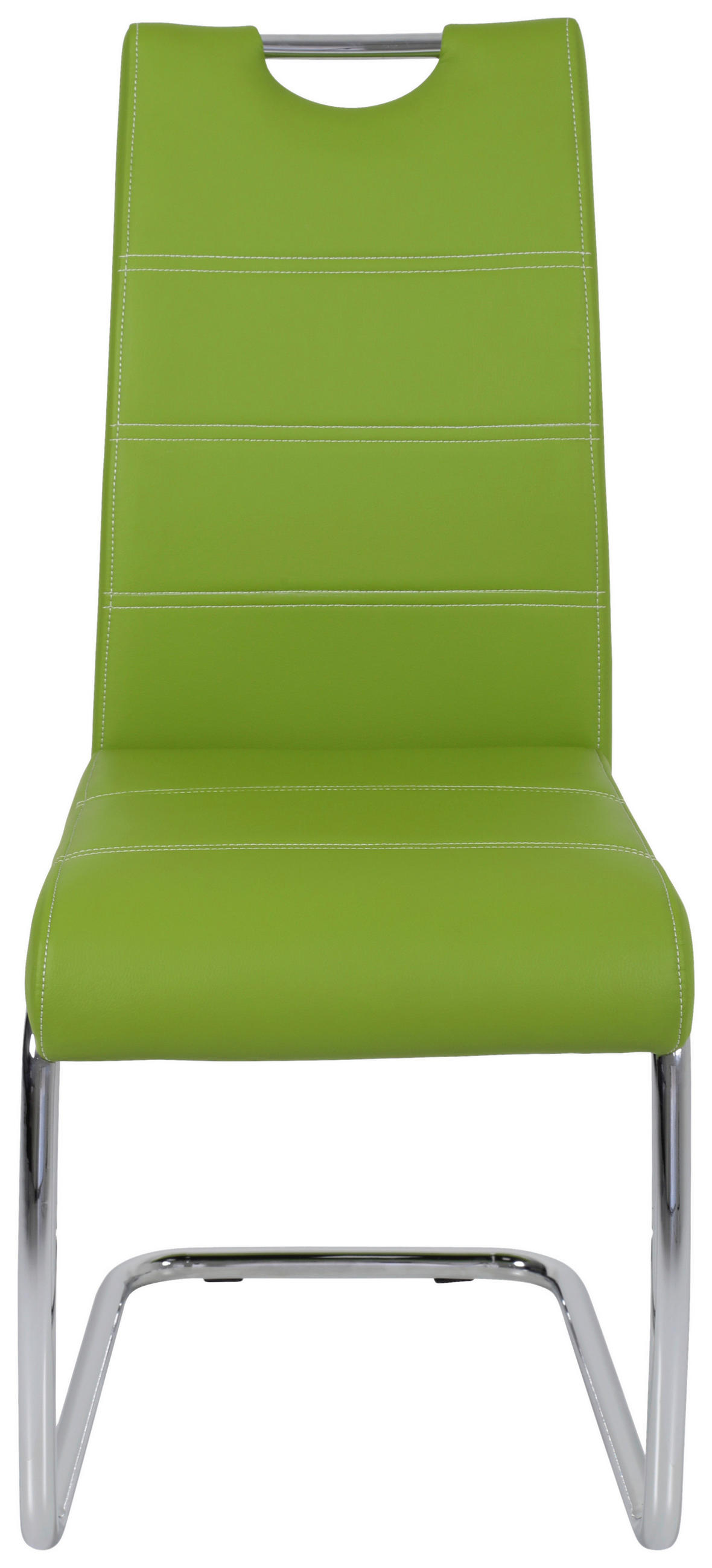 SCHWINGSTUHL  in Lederlook  - Chromfarben/Weiß, Design, Textil/Metall (43/98/59cm) - Carryhome