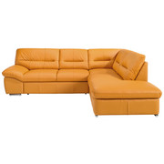 SEDACÍ SOUPRAVA, oranžová, kůže - oranžová/barvy chromu, Design, kov/kůže (270/216cm) - Welnova