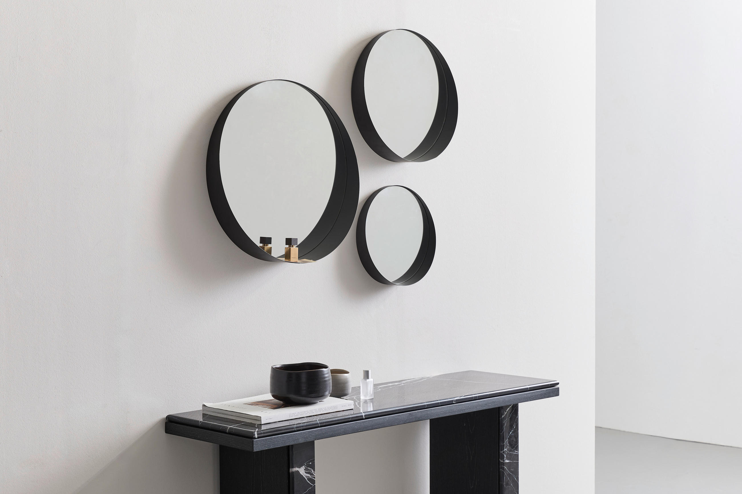 WANDSPIEGEL Schwarz  - Schwarz, Trend, Glas/Metall (30/30/6cm) - Landscape