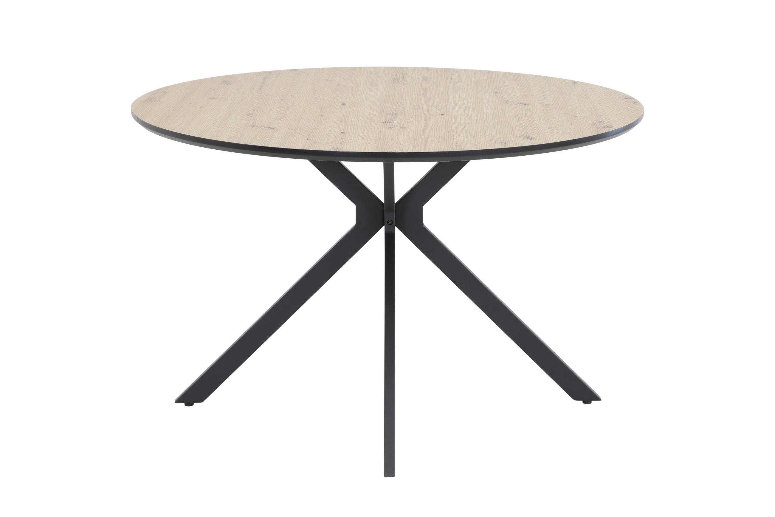 ESSTISCH 120/120/76 cm Nachbildung  Metall, Holzwerkstoff rund Schwarz, Eiche Artisan  - Schwarz/Eiche Artisan, MODERN, Holzwerkstoff/Metall (120/120/76cm) - P & B