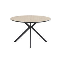 ESSTISCH 120/120/76 cm Nachbildung  Metall, Holzwerkstoff rund Schwarz, Eiche Artisan  - Schwarz/Eiche Artisan, MODERN, Holzwerkstoff/Metall (120/120/76cm) - P & B