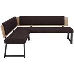 ECKBANK 180/190 cm  in Dunkelbraun  - Dunkelbraun/Schwarz, MODERN, Holzwerkstoff/Textil (180/190cm) - Venda